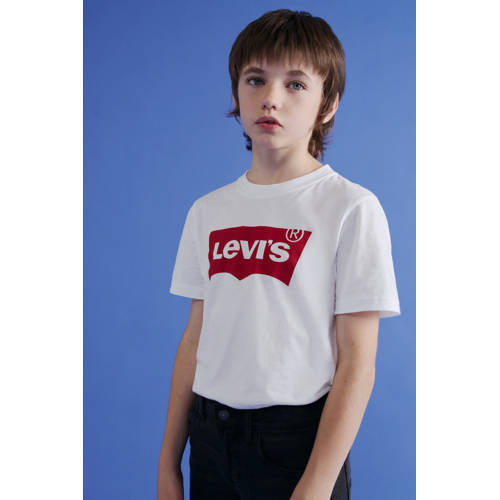 Levi's Kids T-shirt batwing met logo wit/rood afbeelding