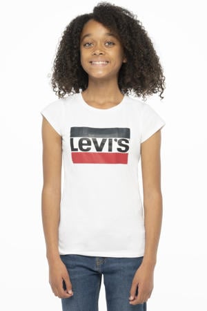 T-shirt met logo wit/rood/donkerblauw