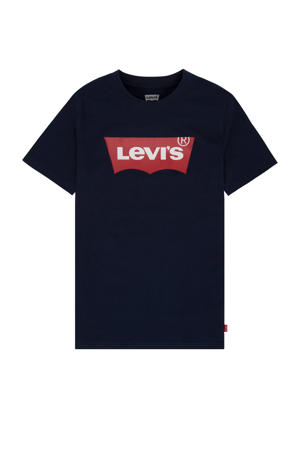T-shirt Batwing met logo donkerblauw