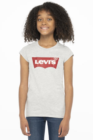T-shirt Batwing met logo lichtgrijs
