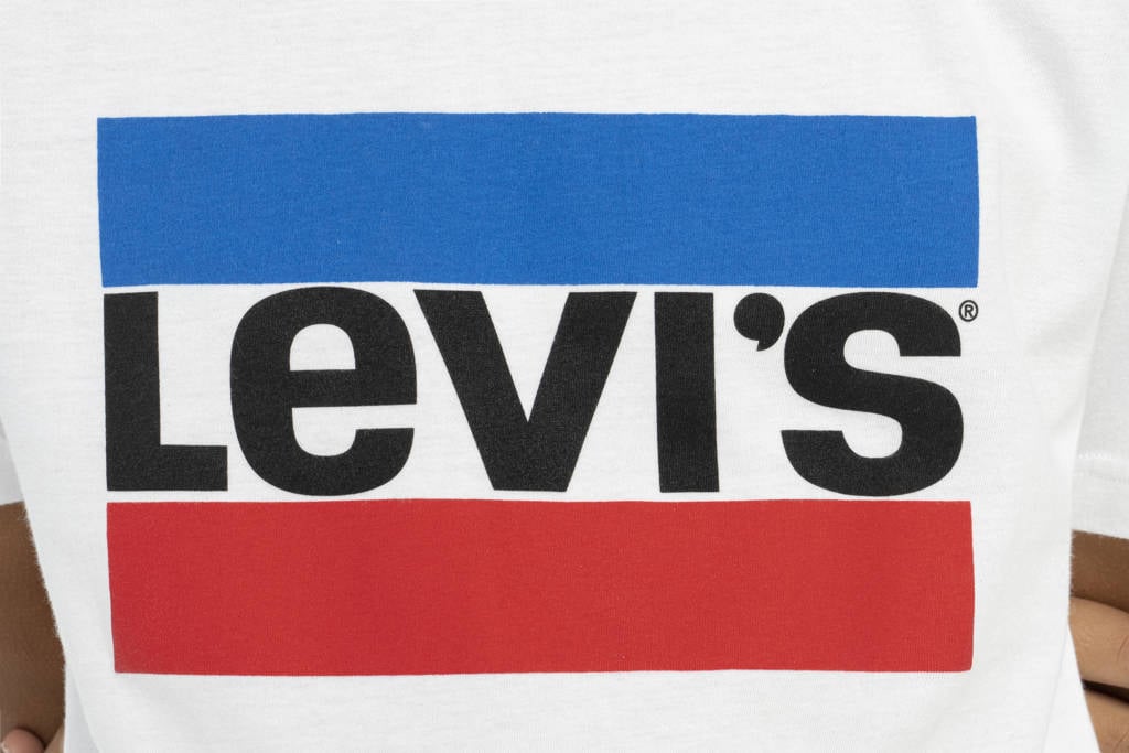 niemand Afkeer geboorte Levi's Kids T-shirt met logo wit/blauw/rood | wehkamp