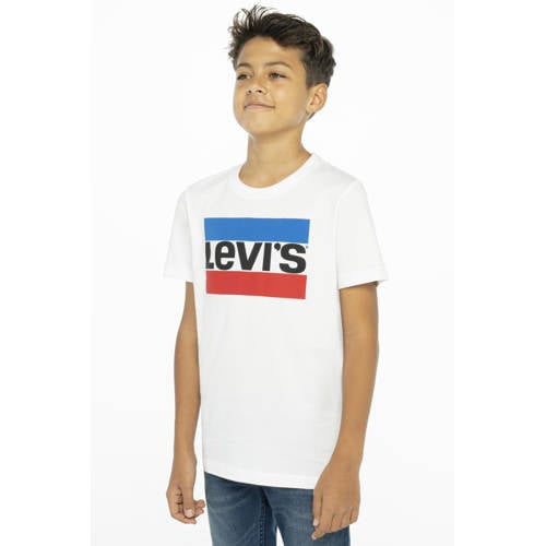 Levi's Kids T-shirt met logo wit/blauw/rood afbeelding