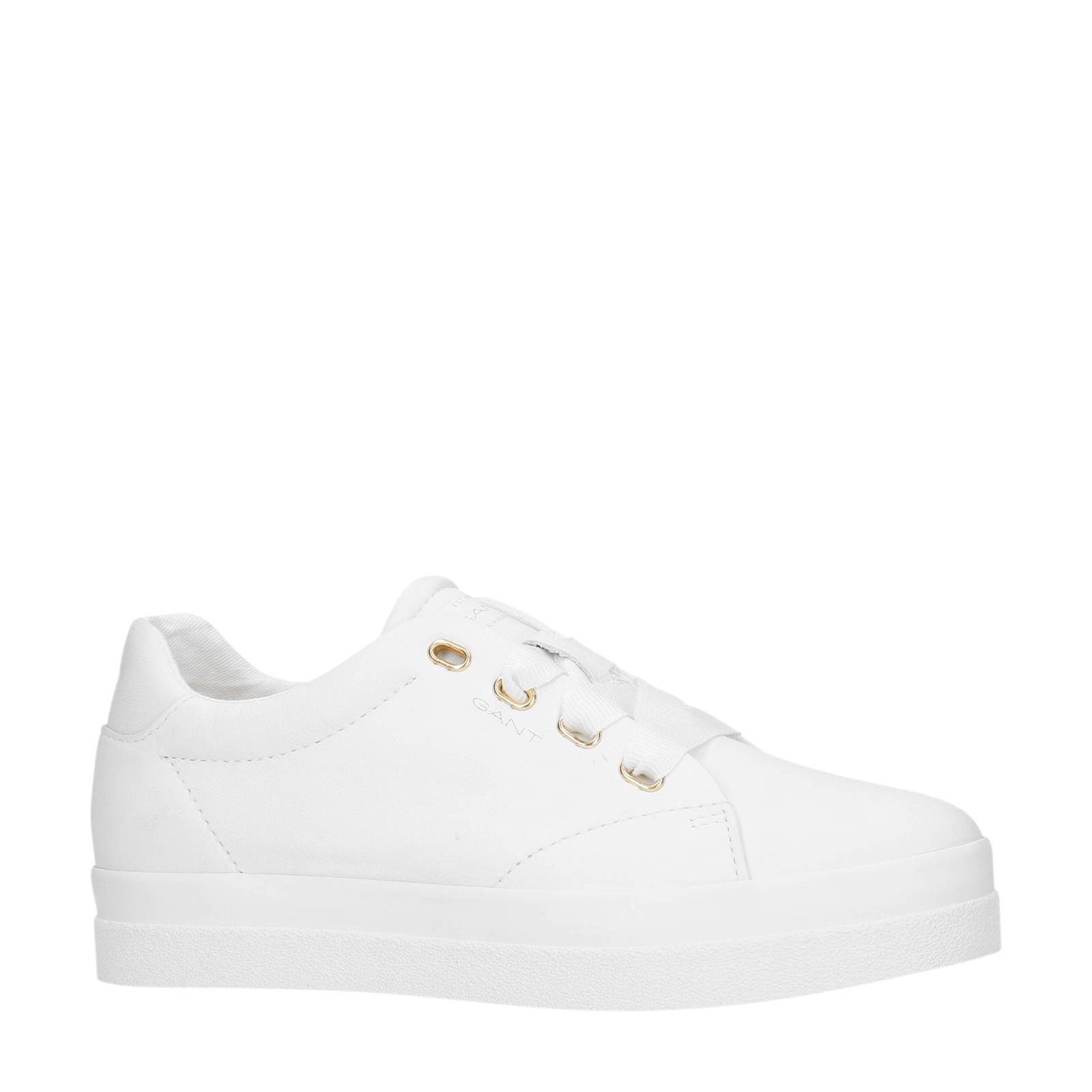 GANT Avona leren plateau sneakers wit wehkamp