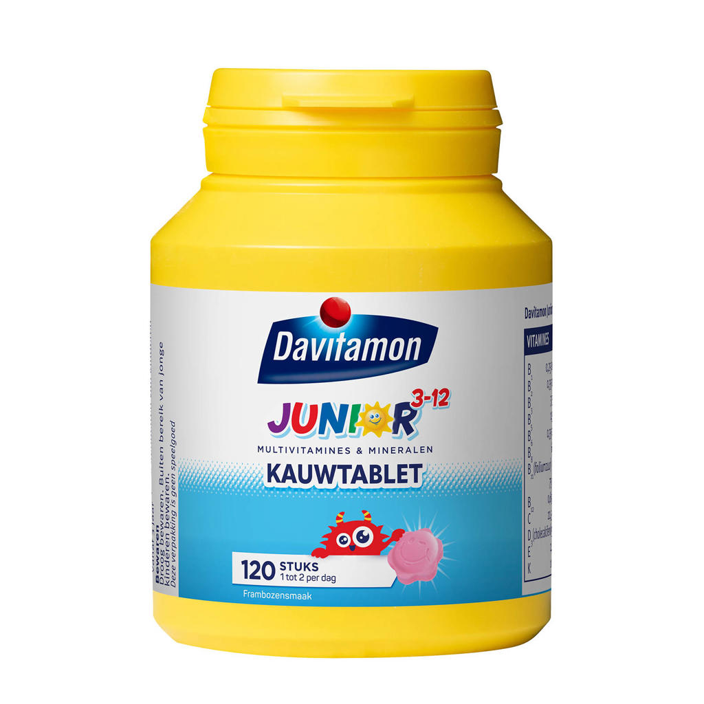Davitamon Junior 3+ kauwtabletten framboos - 120 stuks