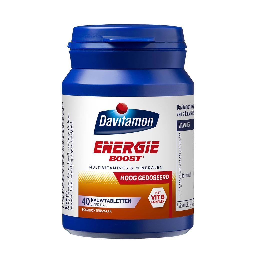 Davitamon Energie Boost kauwtabletten bosvrucht - hoog gedoseerd - 40 stuks