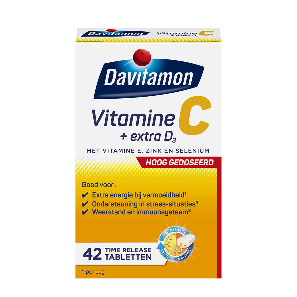 Davitamon Vitamine C + Extra D3 time release tabletten - hoog gedoseerd - 42 stuks