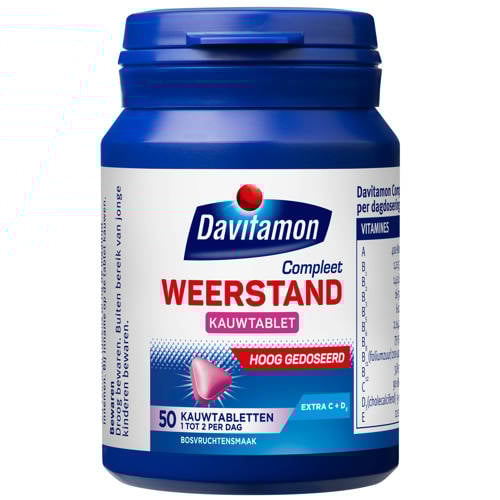Wehkamp Davitamon Compleet Weerstand kauwtabletten bosvrucht - hoog gedoseerd - 50 stuks aanbieding