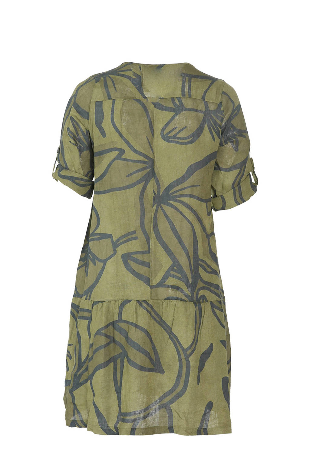Bestuiven rammelaar Vergelijken Paprika linnen jurk met all over print olijfgroen | wehkamp