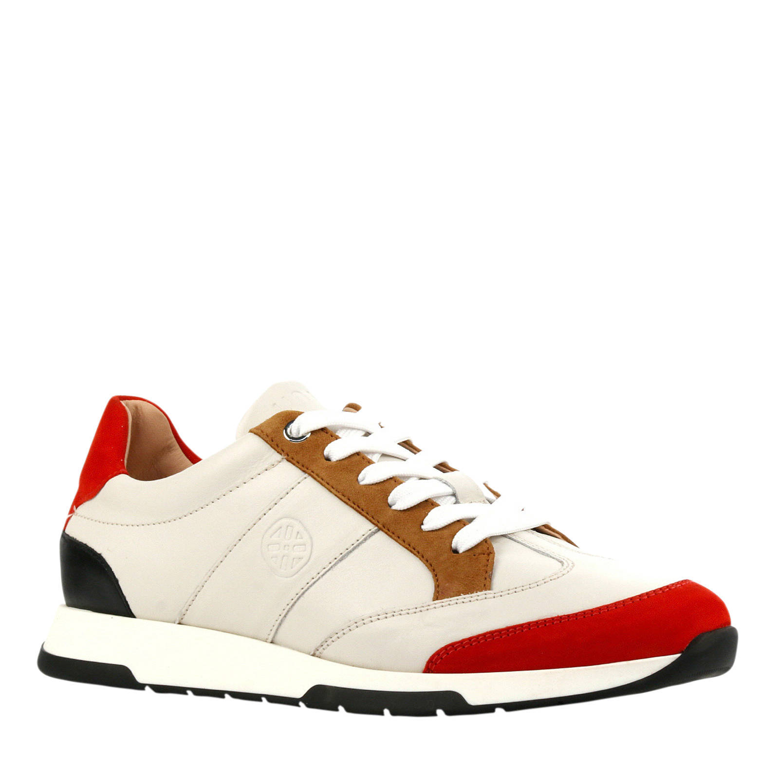 Unisa Falconi leren sneakers wit/rood | wehkamp