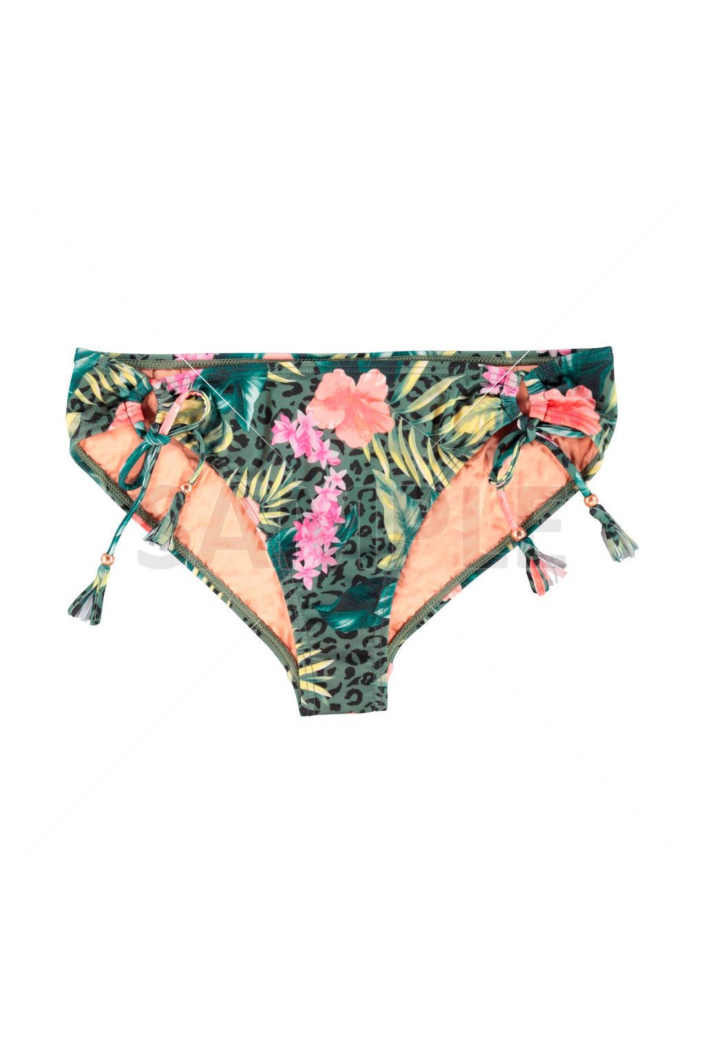 Brunotti bikinibroekje met all over print groen, Groen/roze/zwart