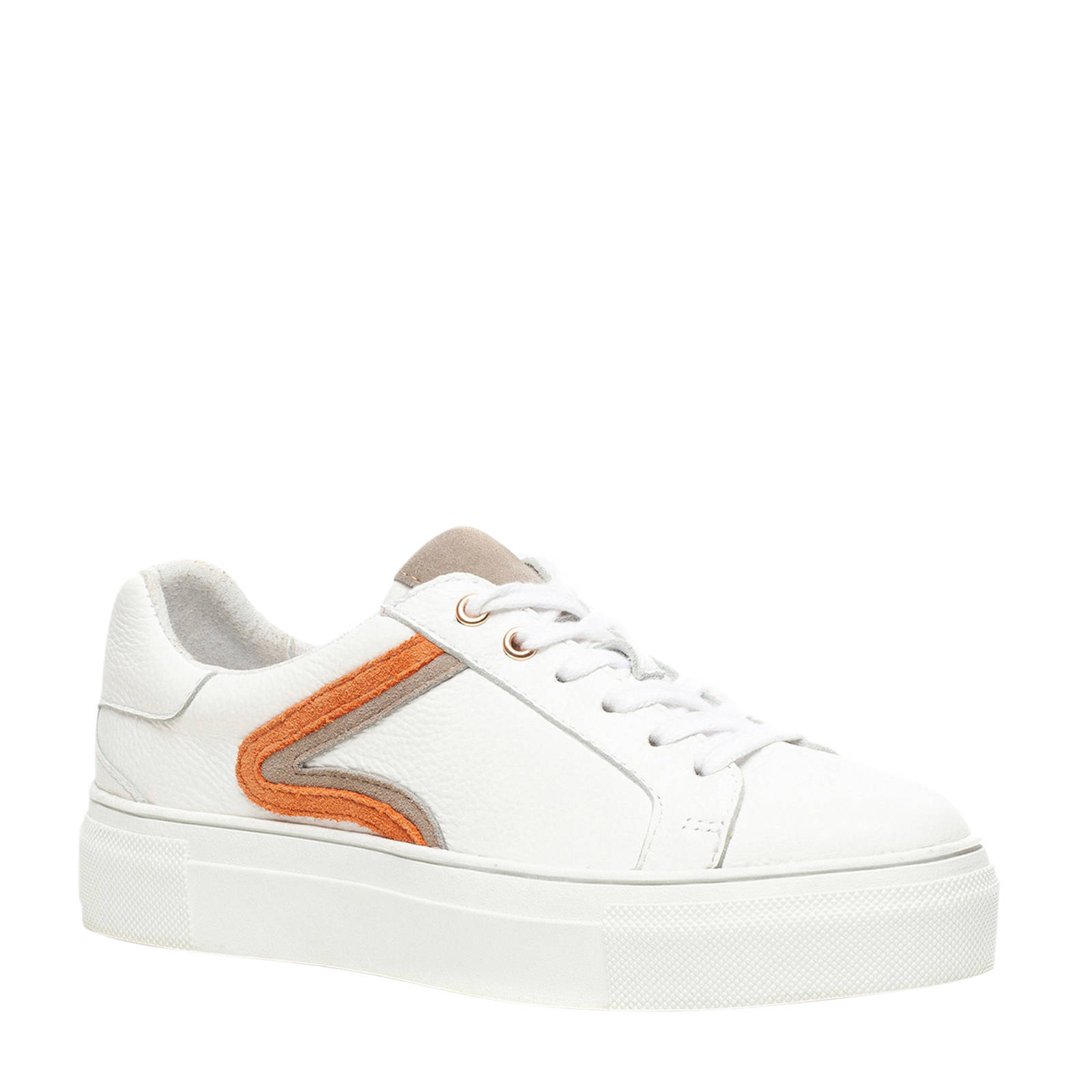 Scapino TwoDay leren plateau sneakers wit/multi | wehkamp