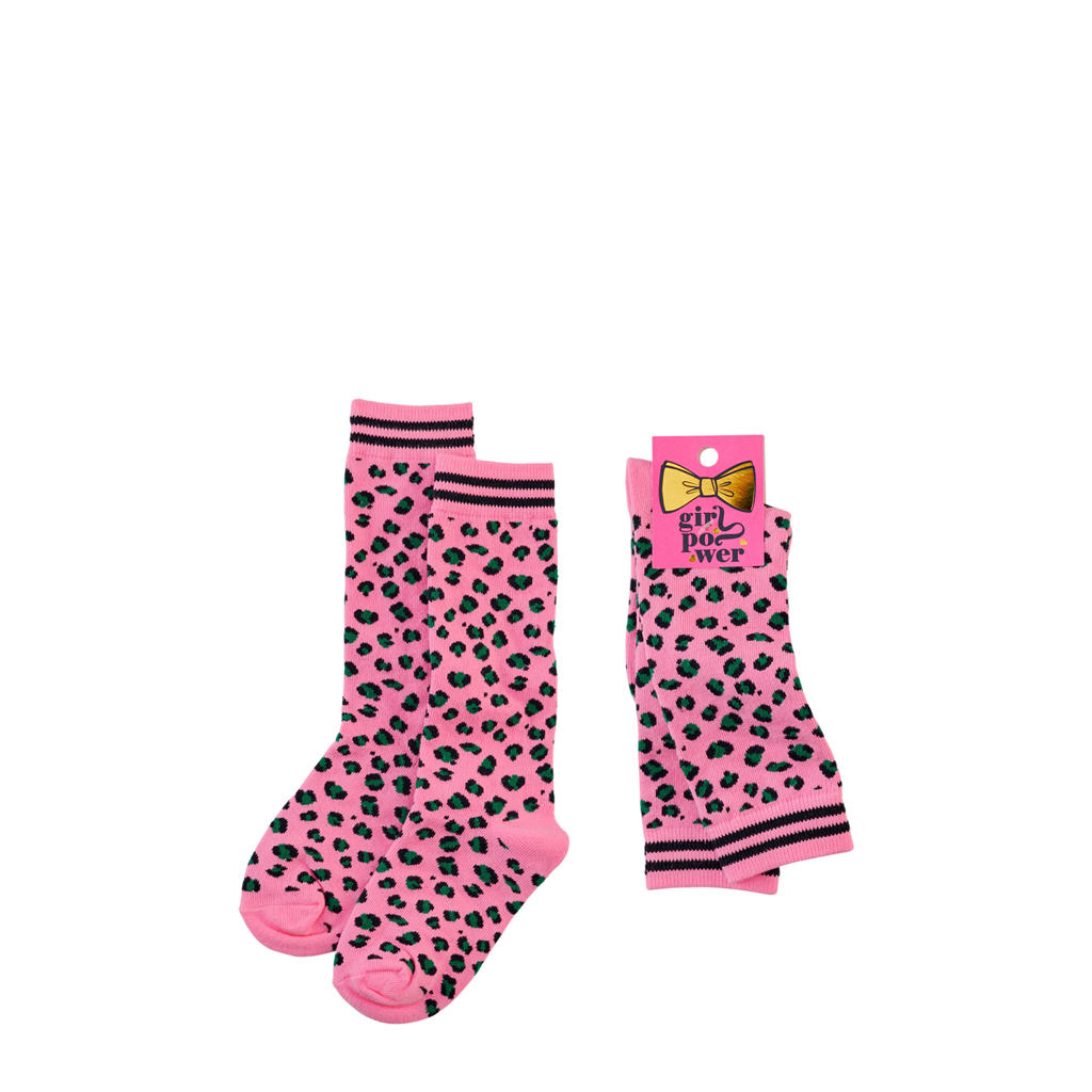 Z8 panterprint sokken roze