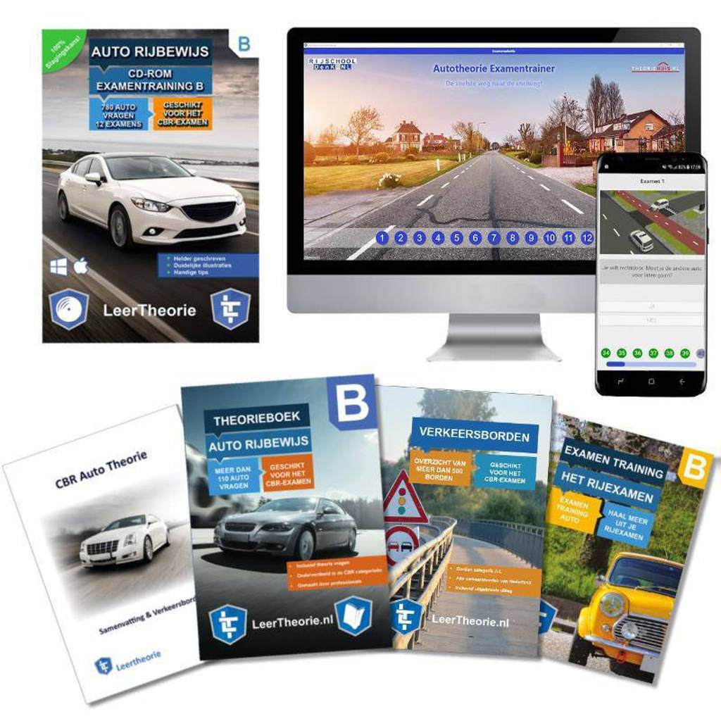 Auto Theorieboek 2020 Rijbewijs B | Auto Theorieboek | Auto Theorie Samenvatting | Verkeerborden overzicht | Praktijk informatie | CD-ROM met auto theorie-examens |