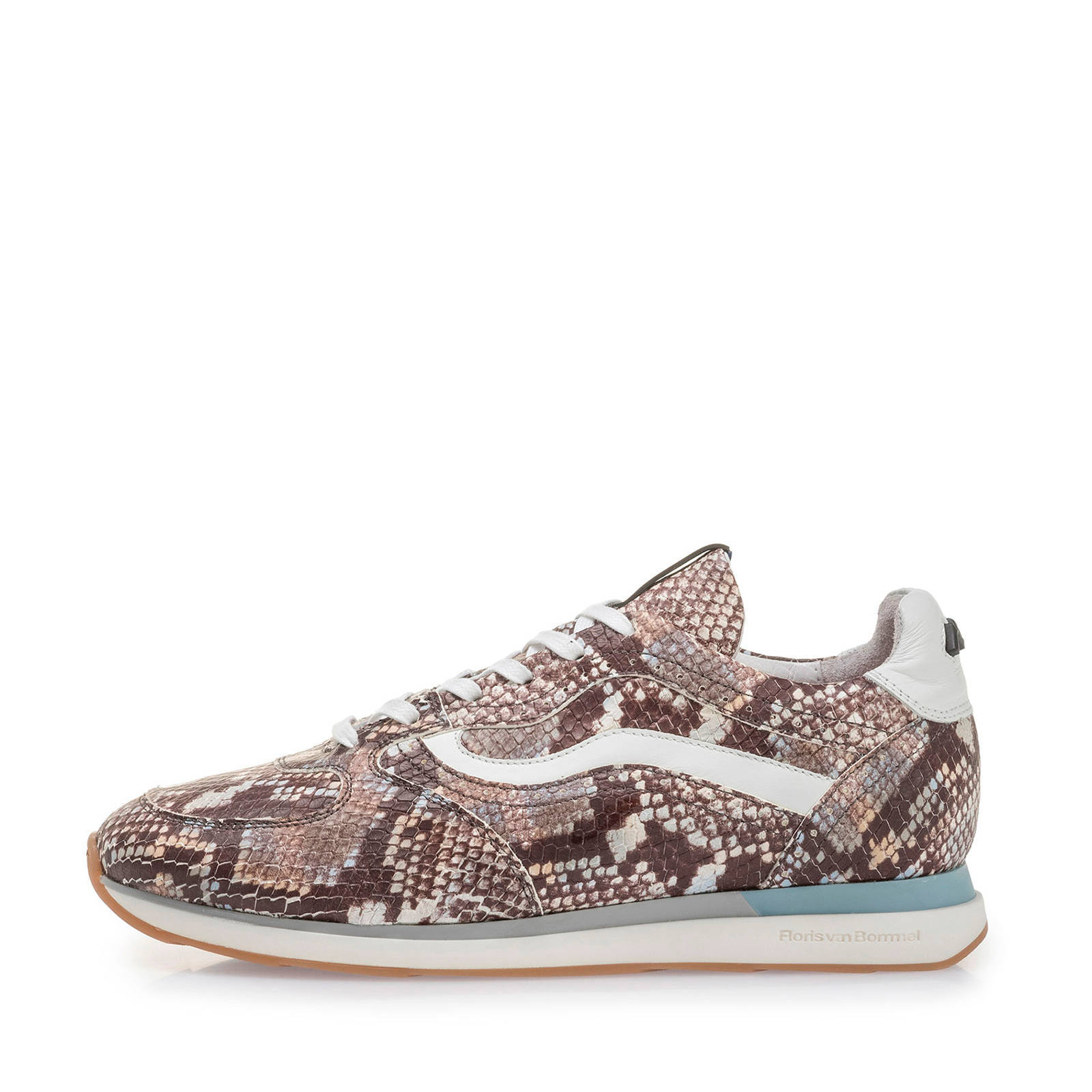 Floris van Bommel Figgi leren sneakers slangenprint bruin Floris van Bommel Figgi leren sneakers slangenprint bruin