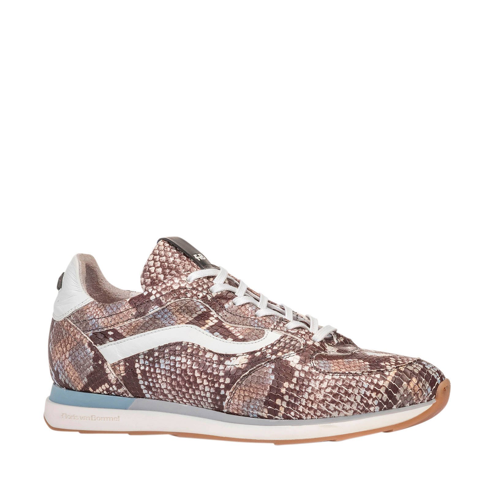 Floris van Bommel Figgi leren sneakers slangenprint bruin Floris van Bommel Figgi leren sneakers slangenprint bruin