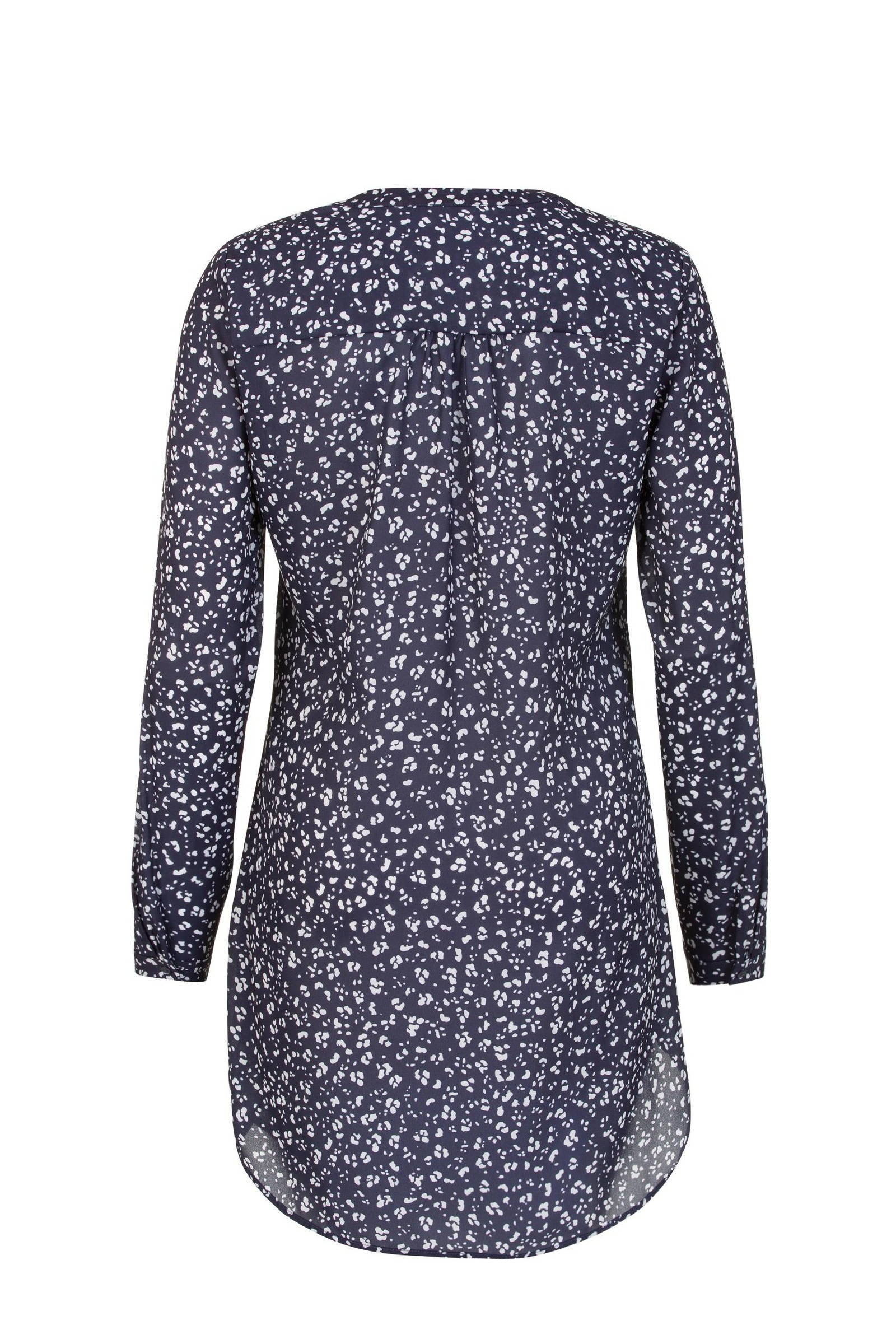 Miss Etam Regulier tuniek Lara met all over print blauw Trui tuniek beige | Miss Etam Damesmode