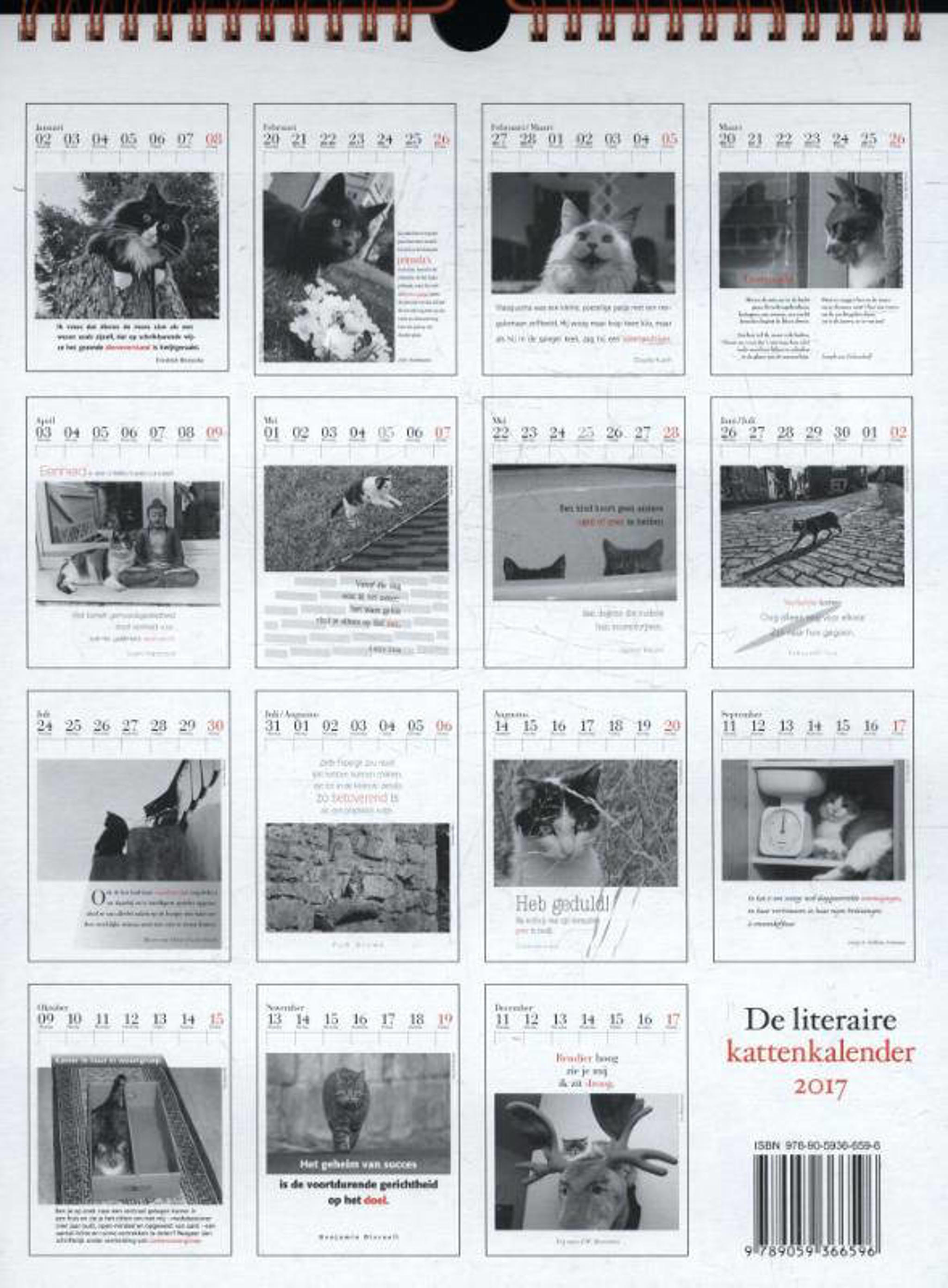 De literaire kattenkalender 2017 wehkamp