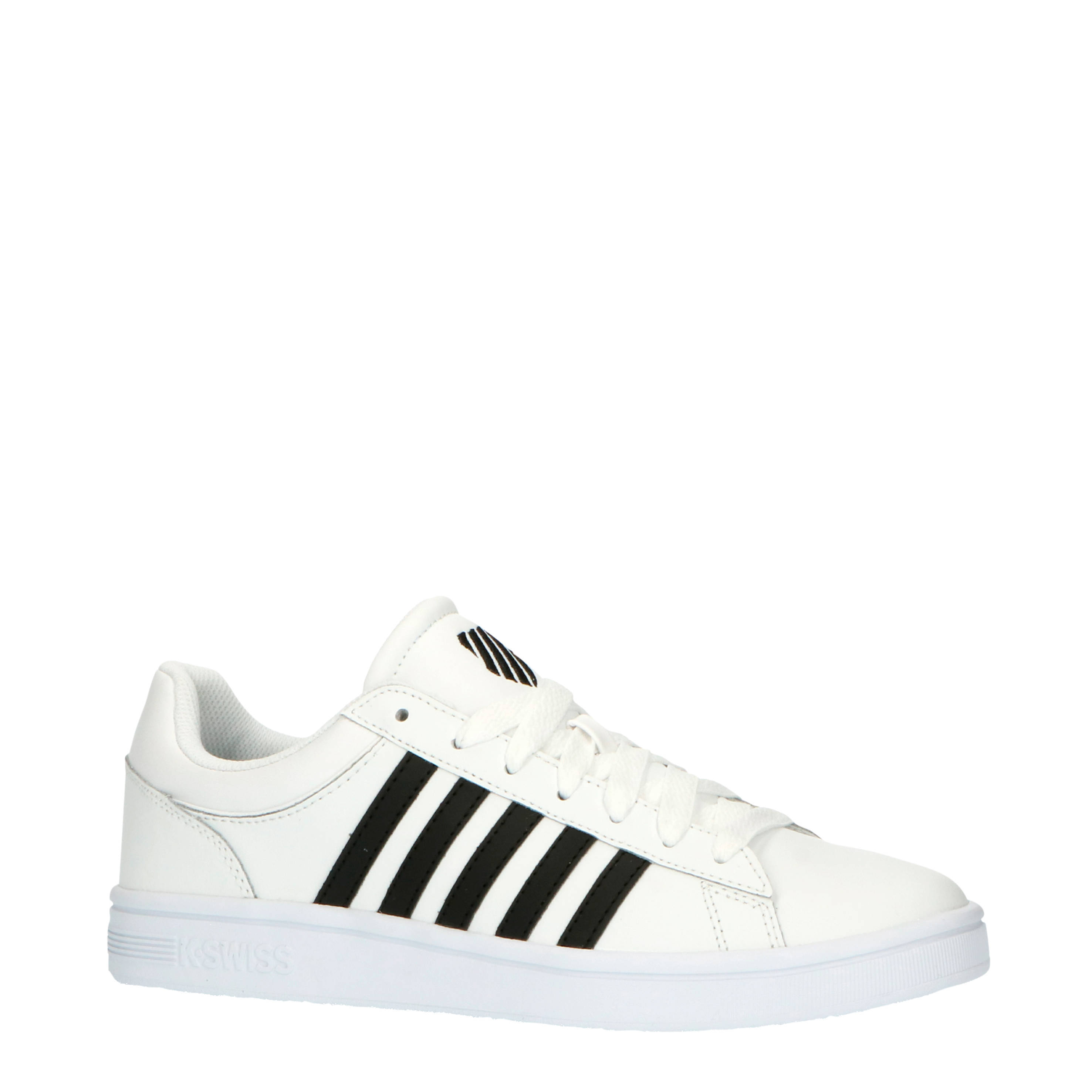 K-Swiss Court Winston leren sneakers wit/zwart | wehkamp