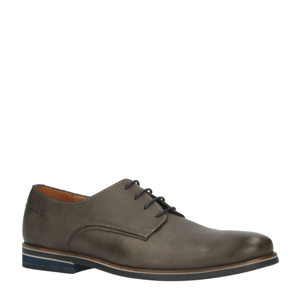 Van Lier 2015640 nubuck veterschoenen lichtgrijs, Lichtgrijs