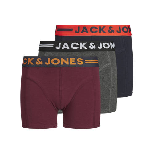 JACK & JONES JUNIOR boxershort JACLICHFIELD - set van 3 antraciet/rood/zwart afbeelding