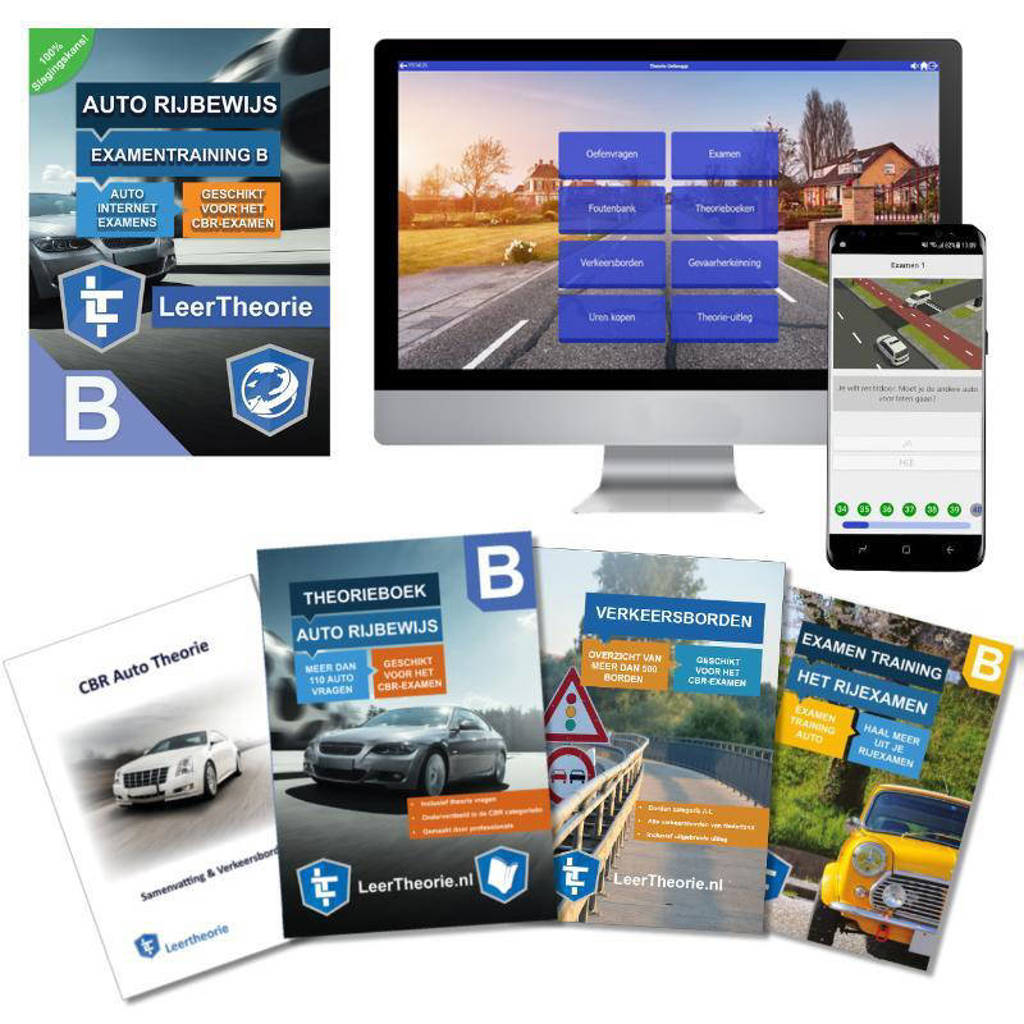 Theorieboek Auto Rijbewijs B 2020 | Auto Theorieboek | Auto Theorie Samenvatting | Verkeerborden overzicht | Praktijk informatie | 20 UUR online Auto Theorie-examens |