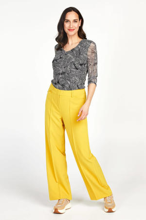 top met all over print zwart