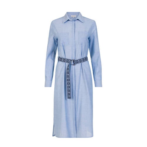 PROMISS blousejurk met ceintuur blauw PROMISS blousejurk met ceintuur blauw