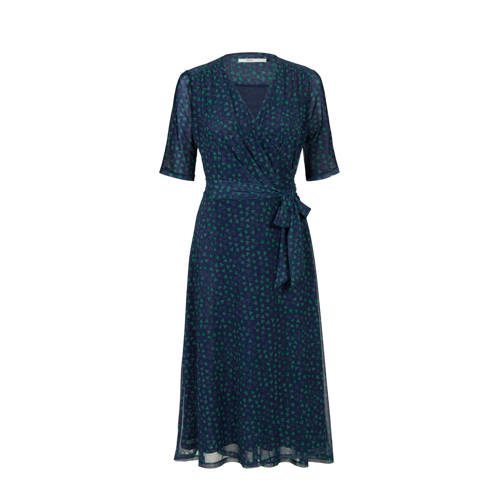 Steps wikkeljurk met hartjes en mesh blauw groen Steps wikkeljurk met hartjes en mesh blauw groen