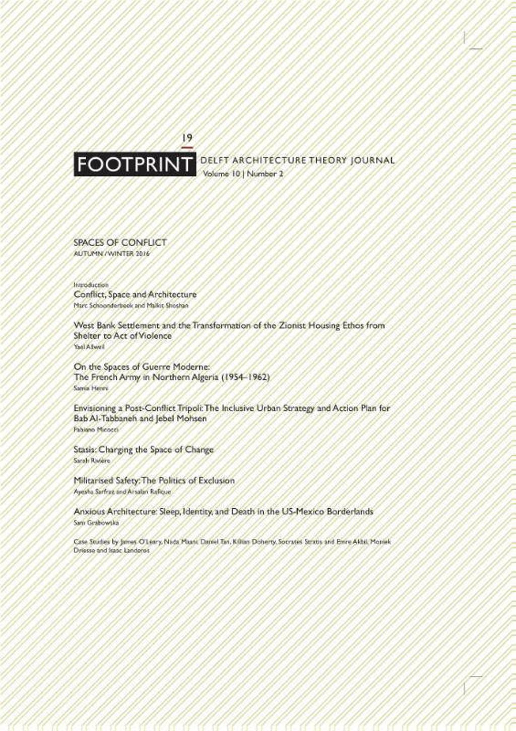 Footprint 19 Vol. 10 Spaces of conflict