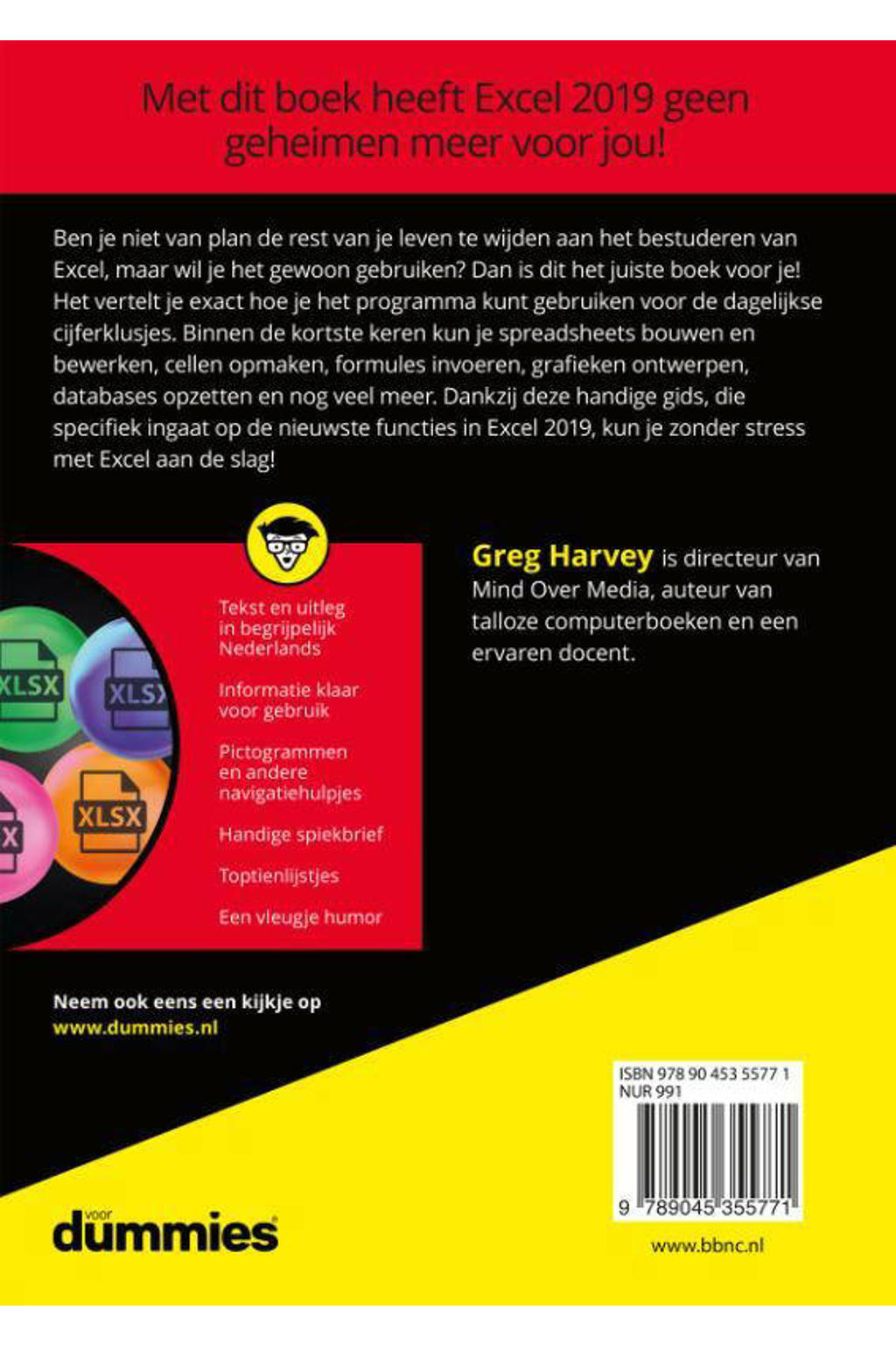 Greg Harvey Microsoft Excel 2019 voor Dummies wehkamp
