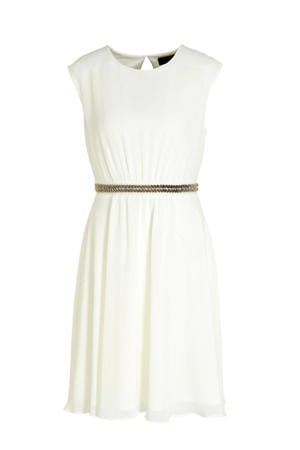 jurk met strass steentjes ecru