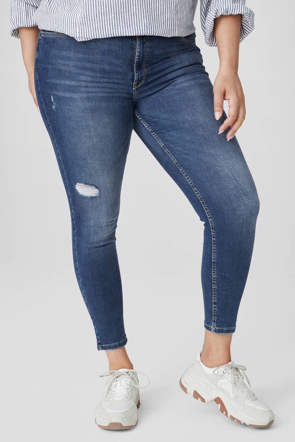 C&A The Denim high waist skinny jeans blauw, Blauw