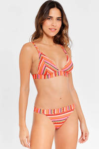 Lascana triangel bikini met all over print oranje/roze/geel