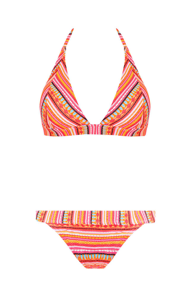 Over instelling Automatisering oosten Lascana voorgevormde triangel bikini oranje/roze/geel | wehkamp