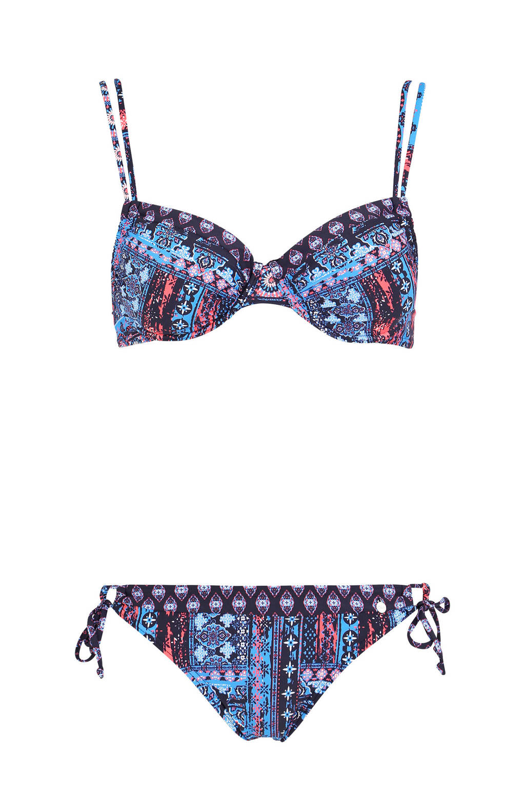 s.Oliver beugel bikini met all over print donkerblauw wehkamp