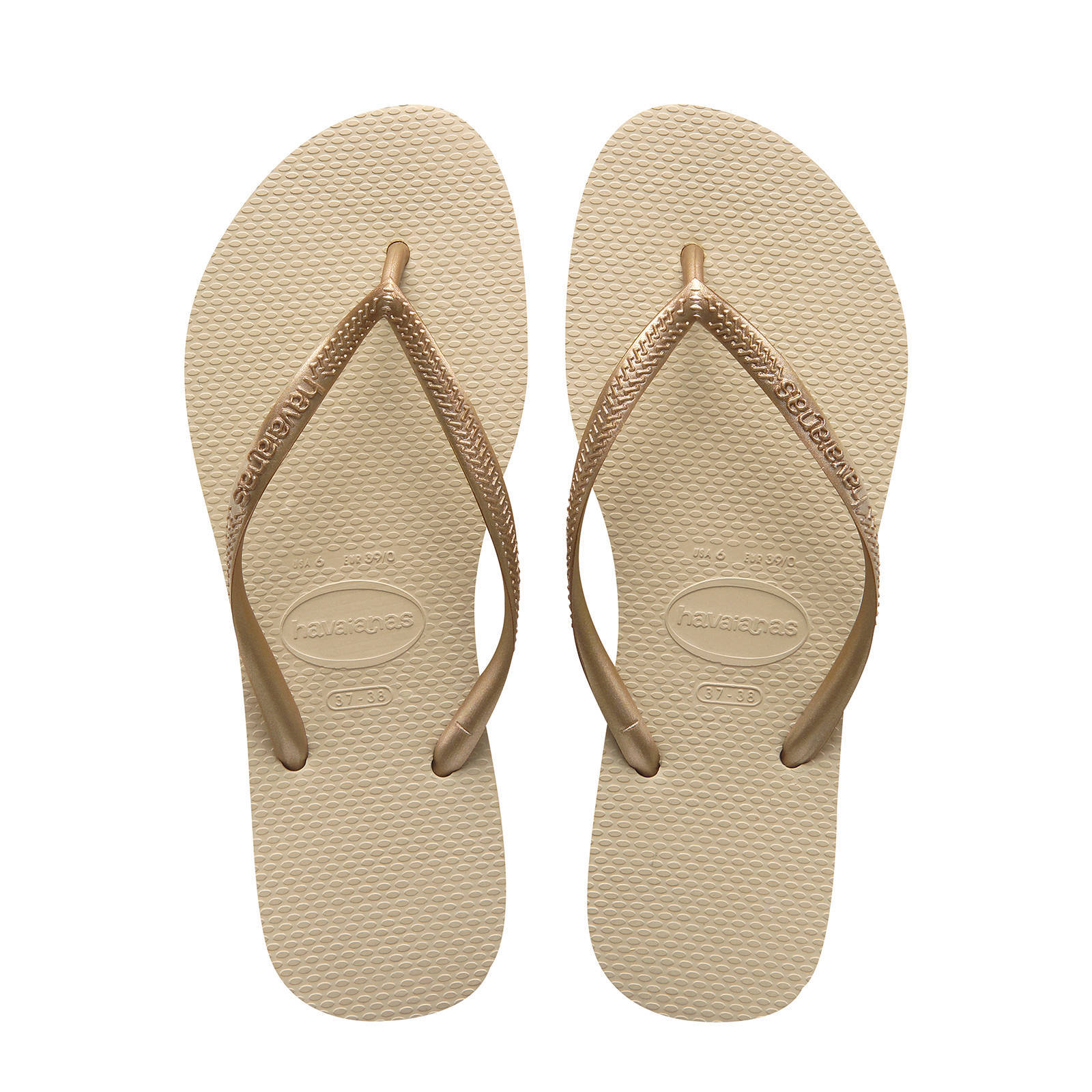 Havaianas Slim teenslippers beige/goud | wehkamp