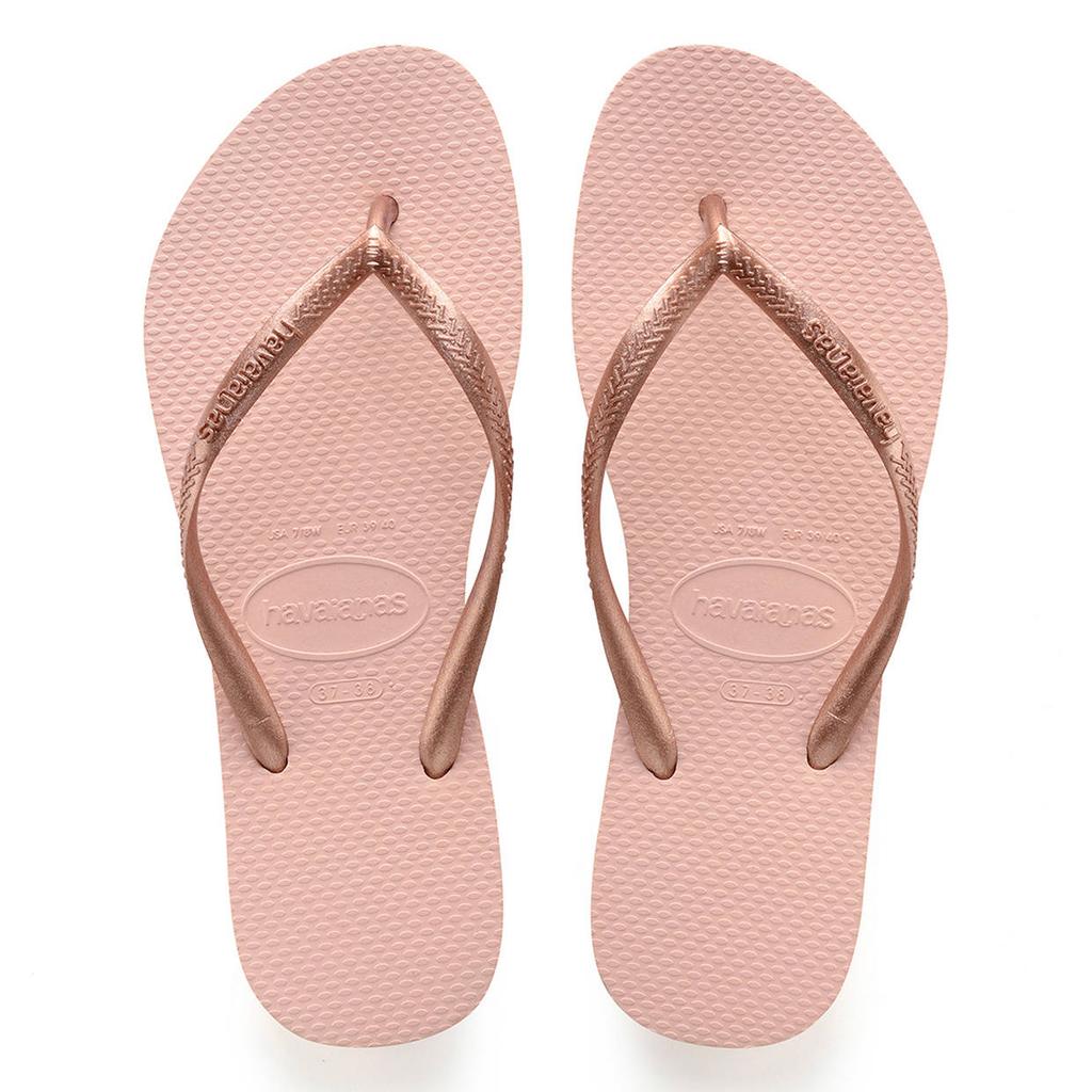 Roségouden meisjes Havaianas teenslippers goud van eva/rubber