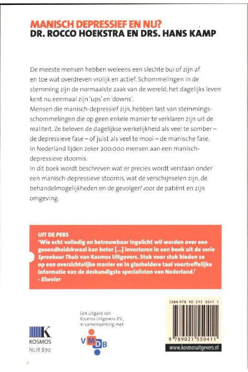 Rocco Hoekstra en Hans Kamp Manisch depressief en nu? wehkamp