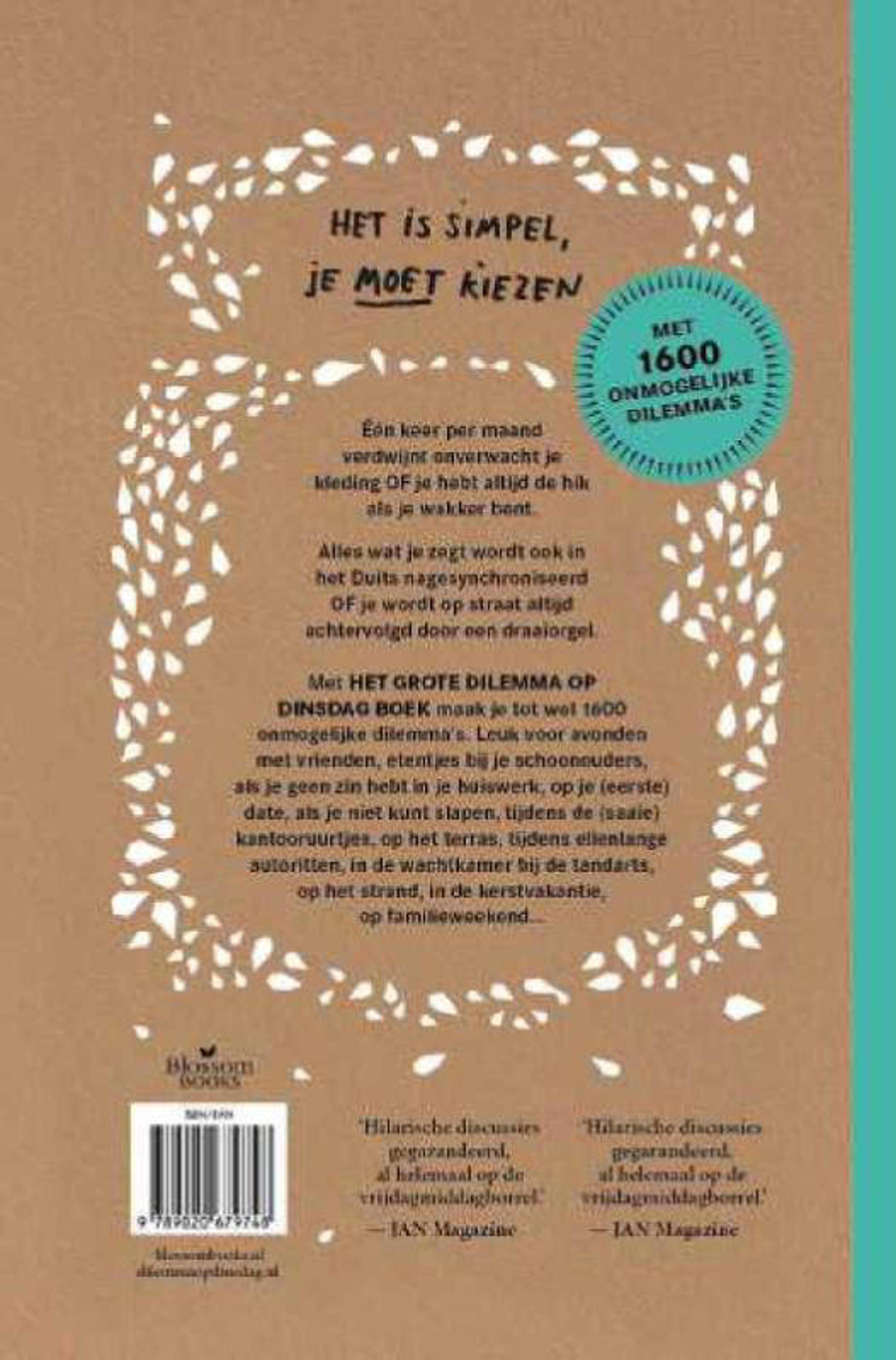 Dinsdag Het grote dilemma op dinsdag boek wehkamp
