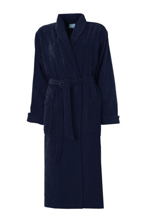 unisex badstof badjas Pure donkerblauw