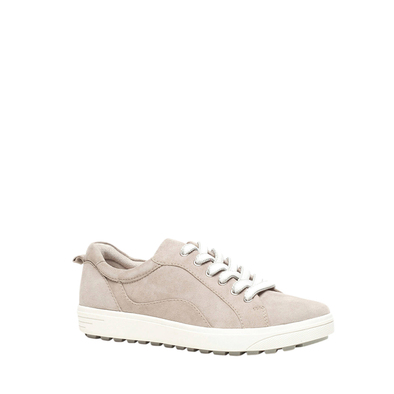 Jana comfort leren sneakers beige | wehkamp