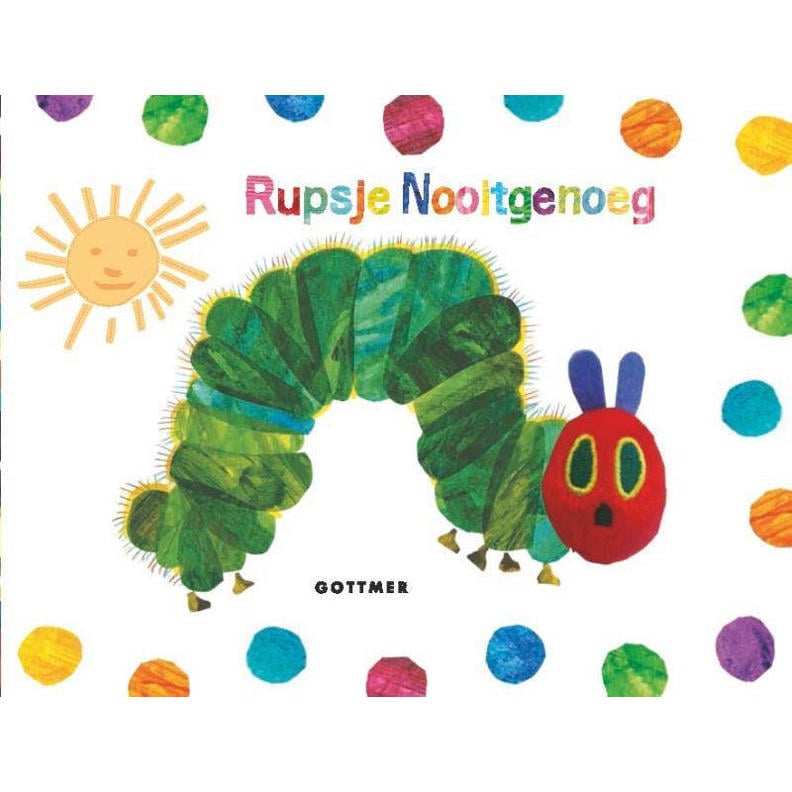 Eric Carle Rupsje Nooitgenoeg Rupsje Nooitgenoeg Stoffen Boekje eric-carle-rupsje-nooitgenoeg-rupsje-nooitgenoeg-stoffen-boekje