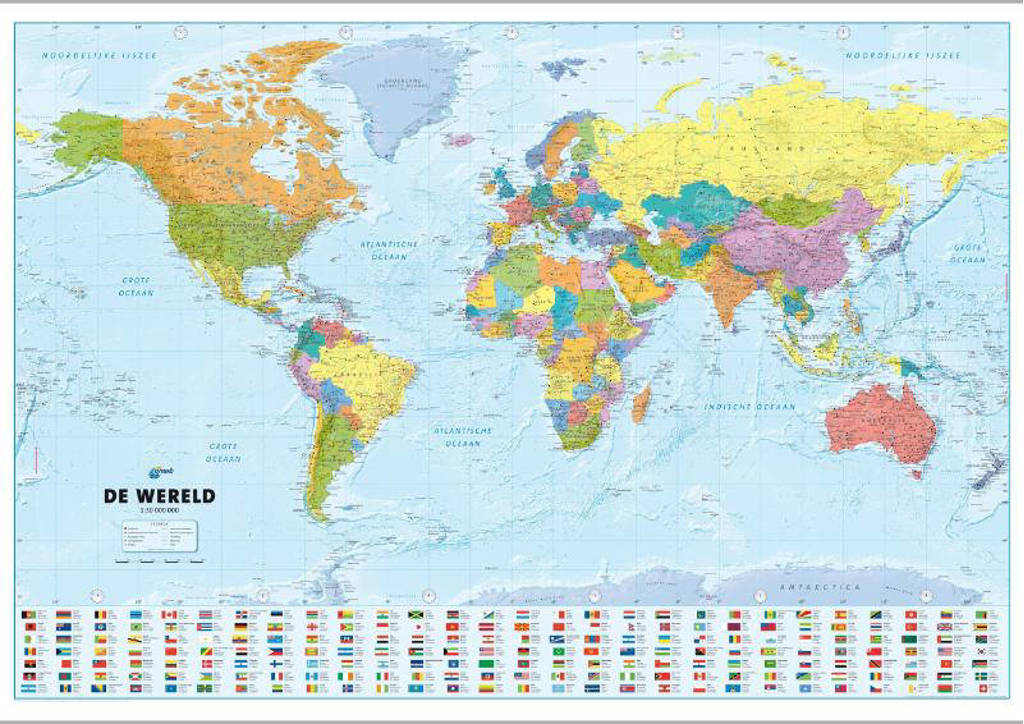 ANWB Wereldkaart (Plano in Koker)