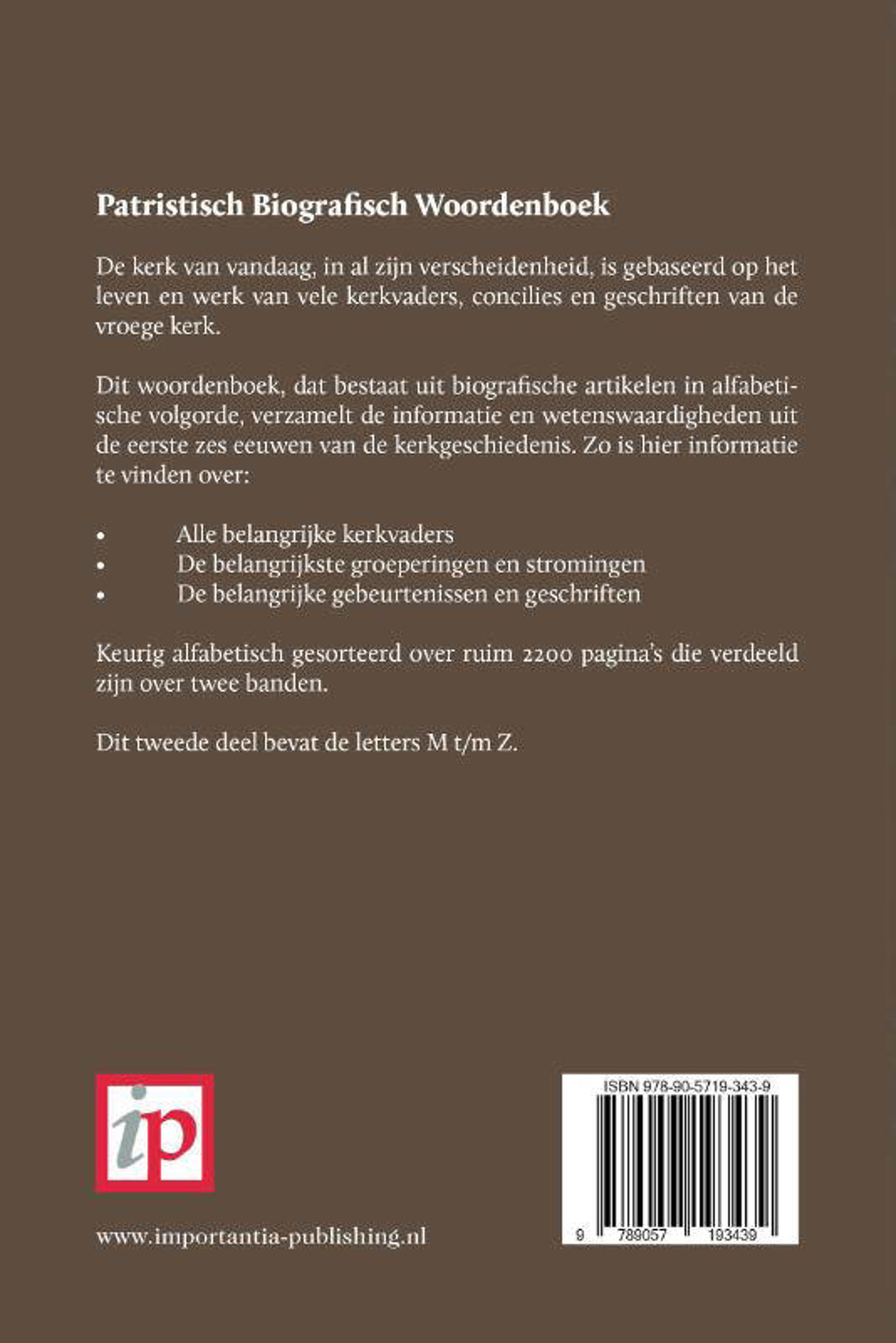 A. van Toorenenbergen en H.G. Kleyn Patristisch Biografisch Woordenboek