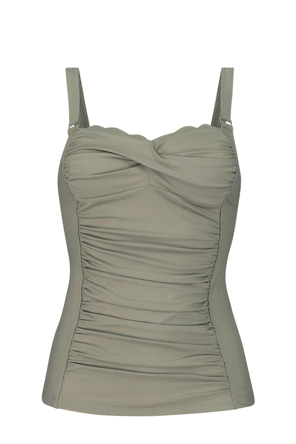 Hunkemöller tankini bikinitop Scallop Glam groen wehkamp