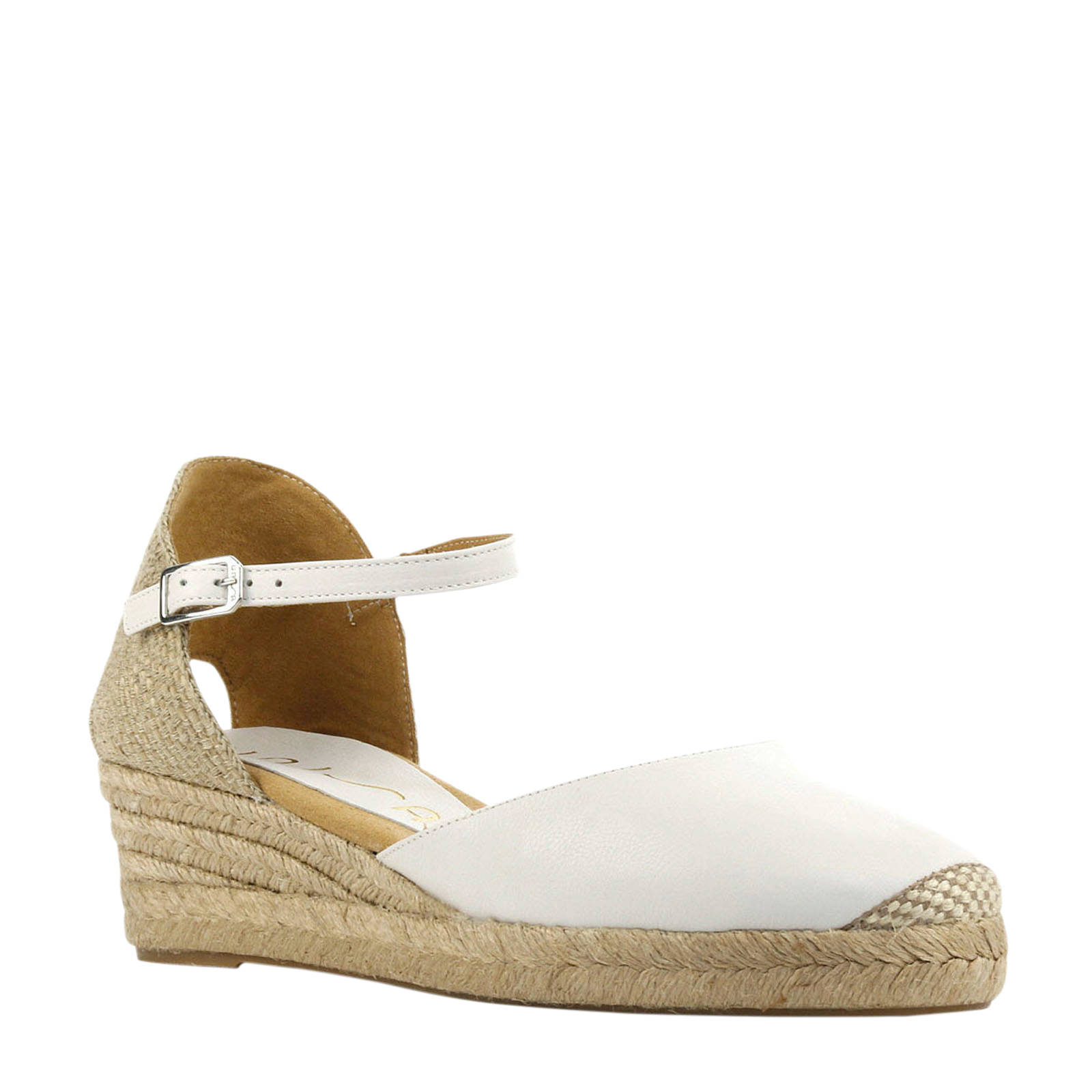 Unisa Ciska leren espadrilles wit | wehkamp