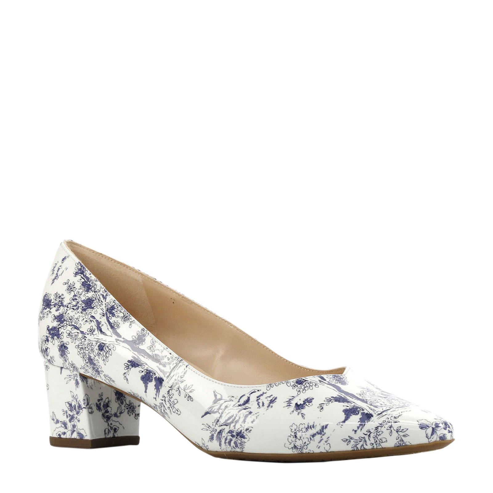 Peter Kaiser plus 41544 leren pumps wit/blauw | wehkamp
