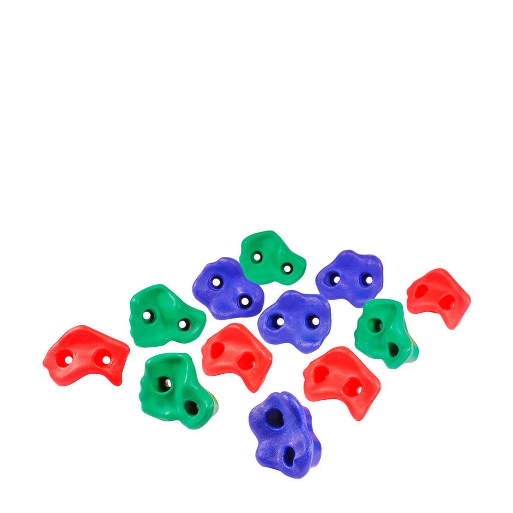 Hudora Klimgrepen, 12st., Blauw/Rood/Groen