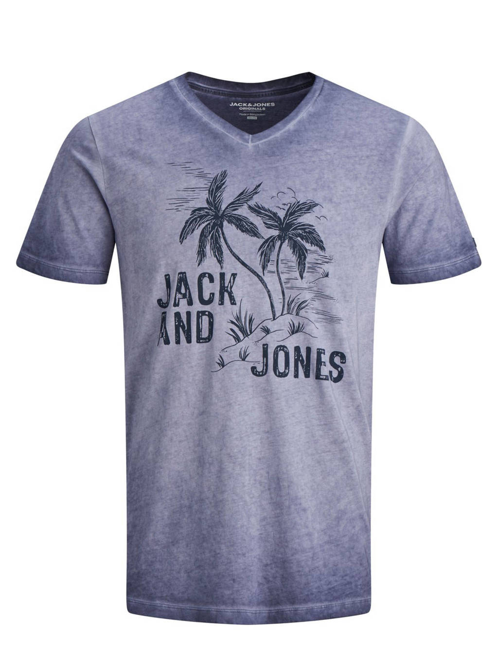 JACK & JONES ORIGINALS T-shirt met printopdruk grijsblauw, Grijsblauw