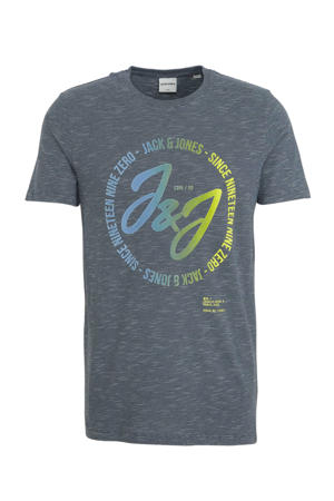 T-shirt Mick met printopdruk grijs